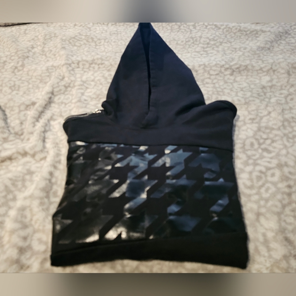 G by Guess Black Hoodie with Glossy Pattern